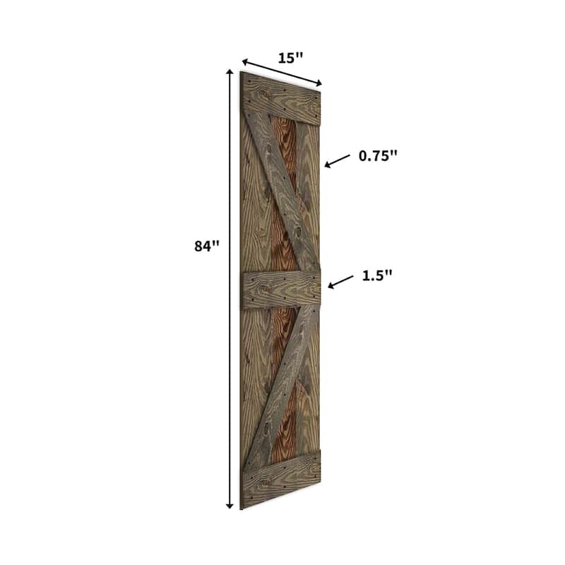 Coast Sequoia 30in./36in./48in./60in./72in. x 84in. Embossing Pine Wood Bi-Fold Barn Door With Sliding Hardware Kit