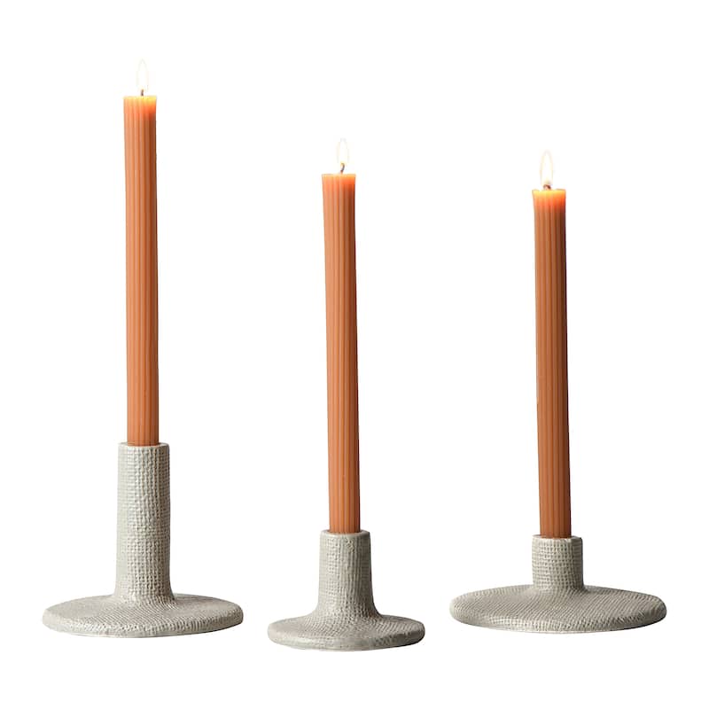 Stoneware Taper Candle Holders