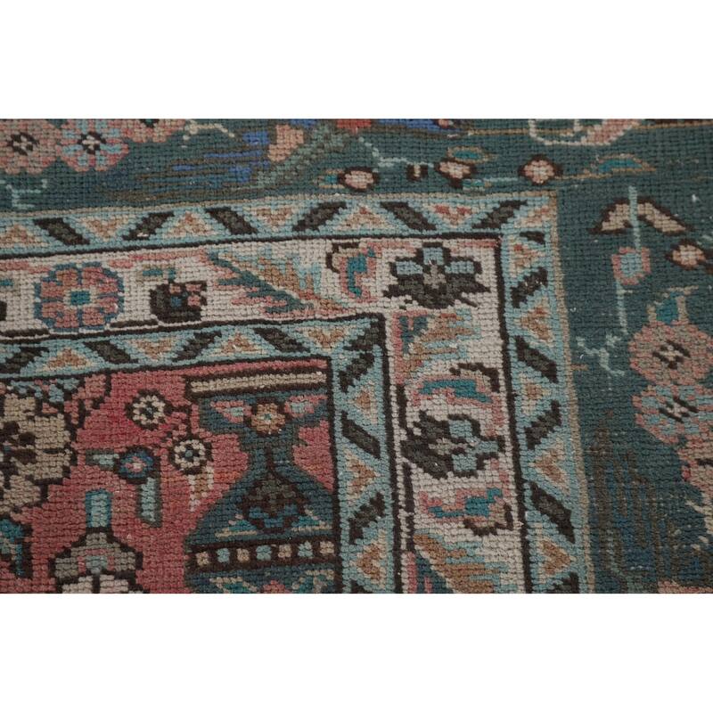Over Dyed Pink Tabriz Persian Vintage Rug Handmade Wool Carpet - 9'9"x 12'7"