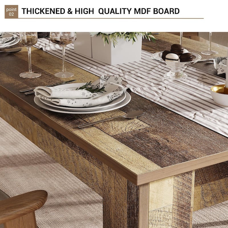 63 Inch Dining Table, Rectangular Dining Table for Kitchen