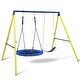preview thumbnail 2 of 7, Outdoor Backyard 2 Seat Children Metal Swing Set for Kids Age 3 Up
