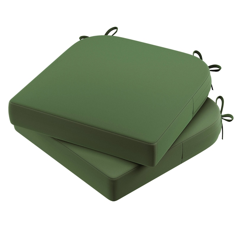 Outdoor Seat Waterproof Chair Cushion for Patio Furniture - 17" x 16" x 2" - Dark Moss Green