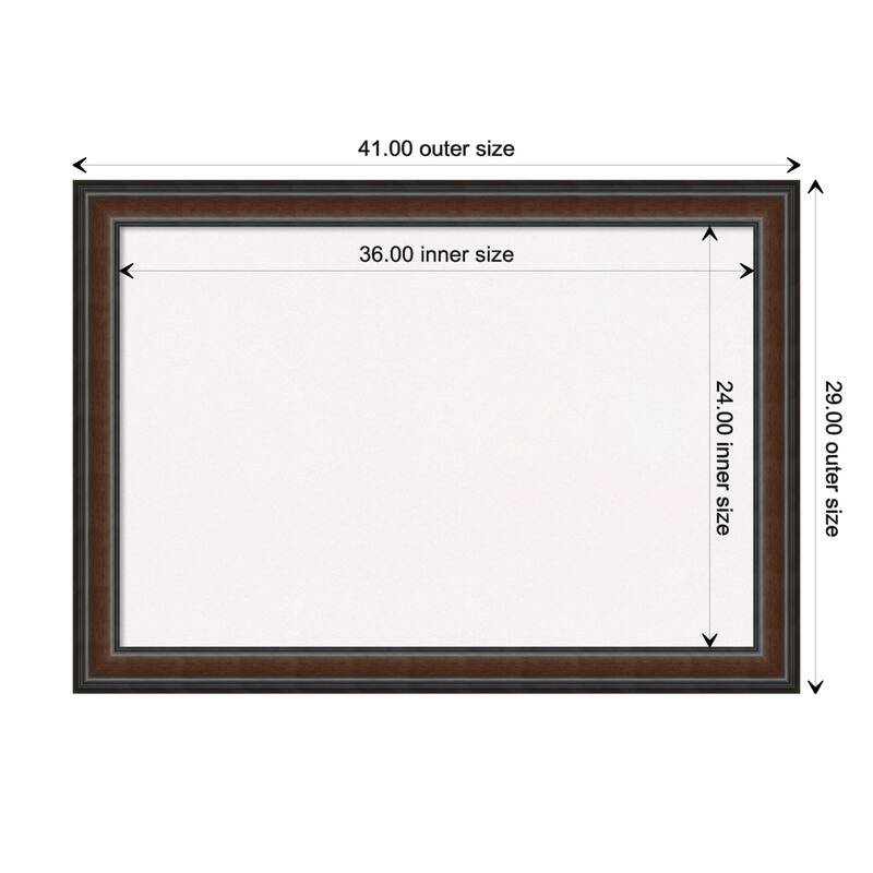 Cyprus Walnut Wood Framed White Bulletin Board, Organization Board, Pin Board - Board Size 36x24