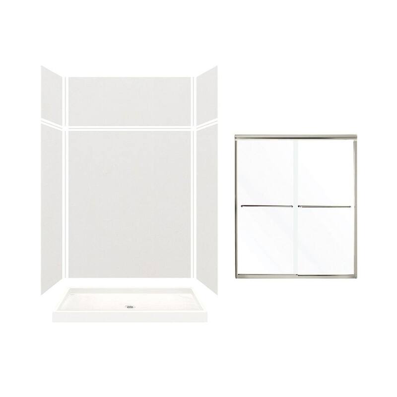 Transolid Expressions 60-in X 32-in X 96-in Glue to Wall Shower Kit - 32" x 60" x 96"