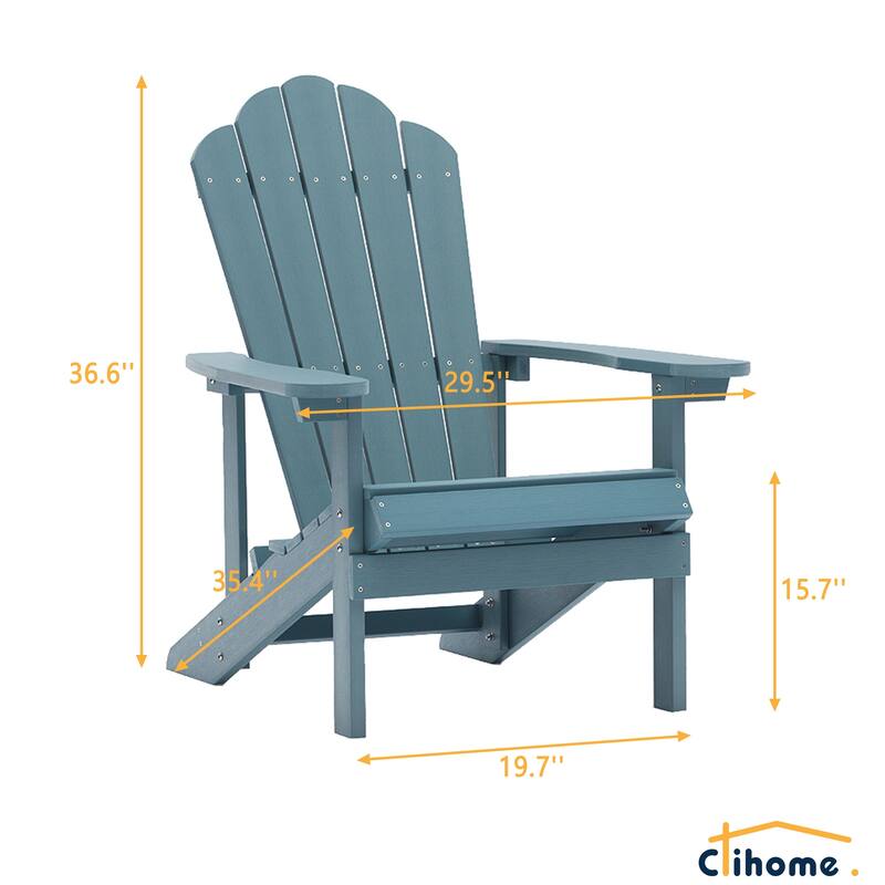 Clihome Outdoor Patio Slat HIPS Adirondack Chair