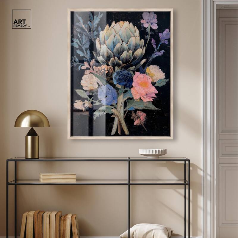 Moody Artichoke I Shadowbox by Art Remedy