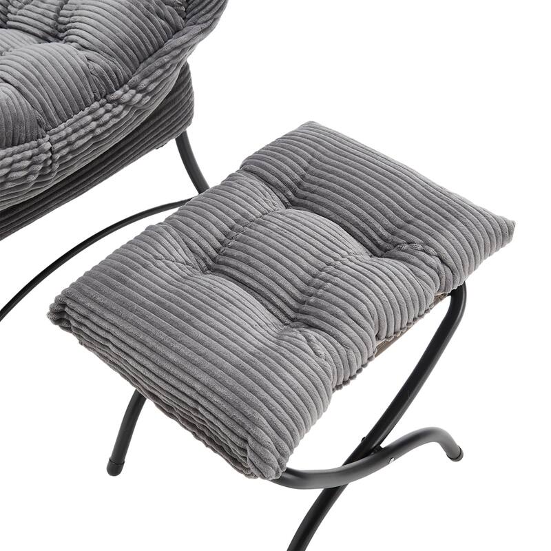 Rattan Rocking Chair Recliner Chair With Padded Cushion