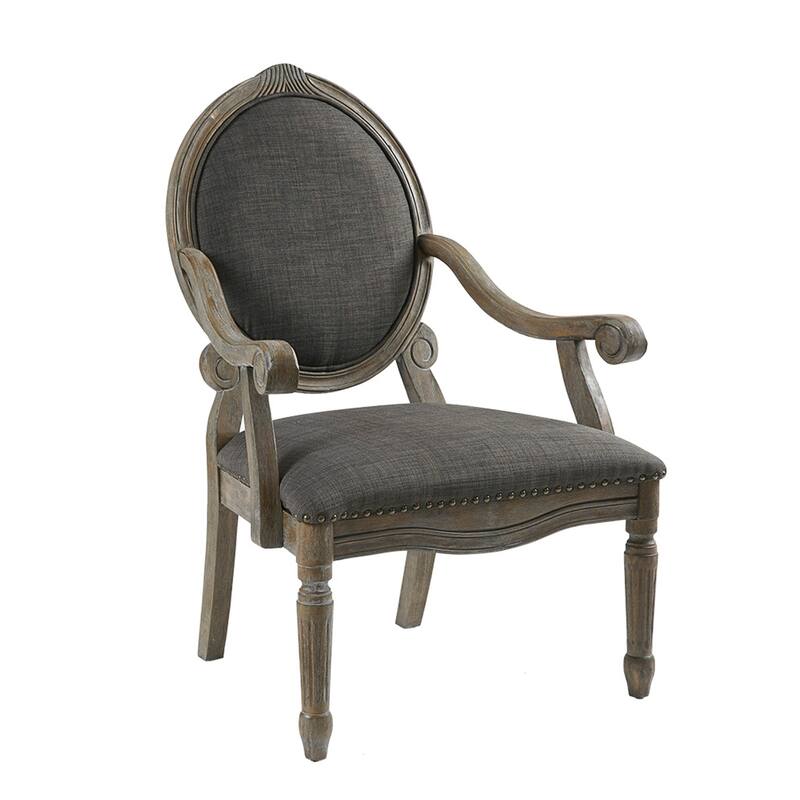 Madison Park Cole Grey Exposed Wood Arm Chair