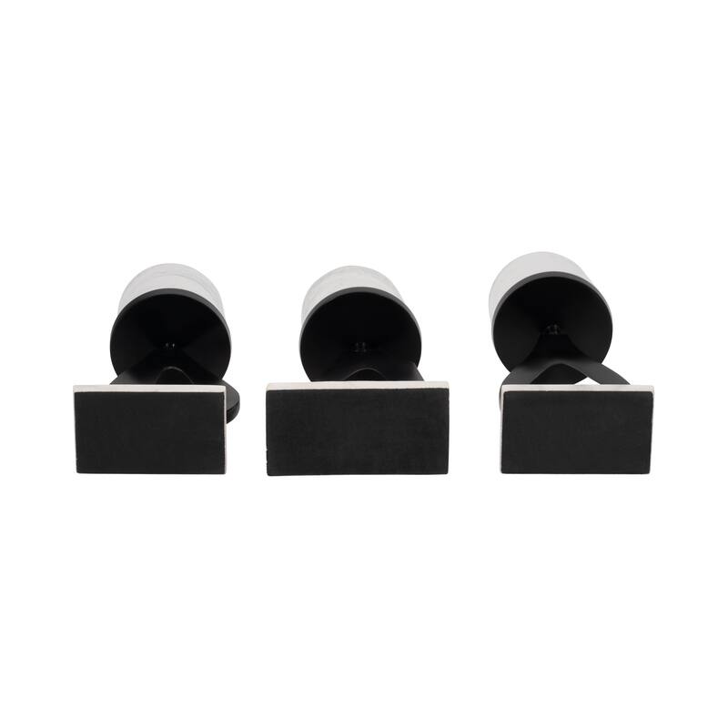 Candle Holders Set of 3 - Metal Marble Base, 13/15"