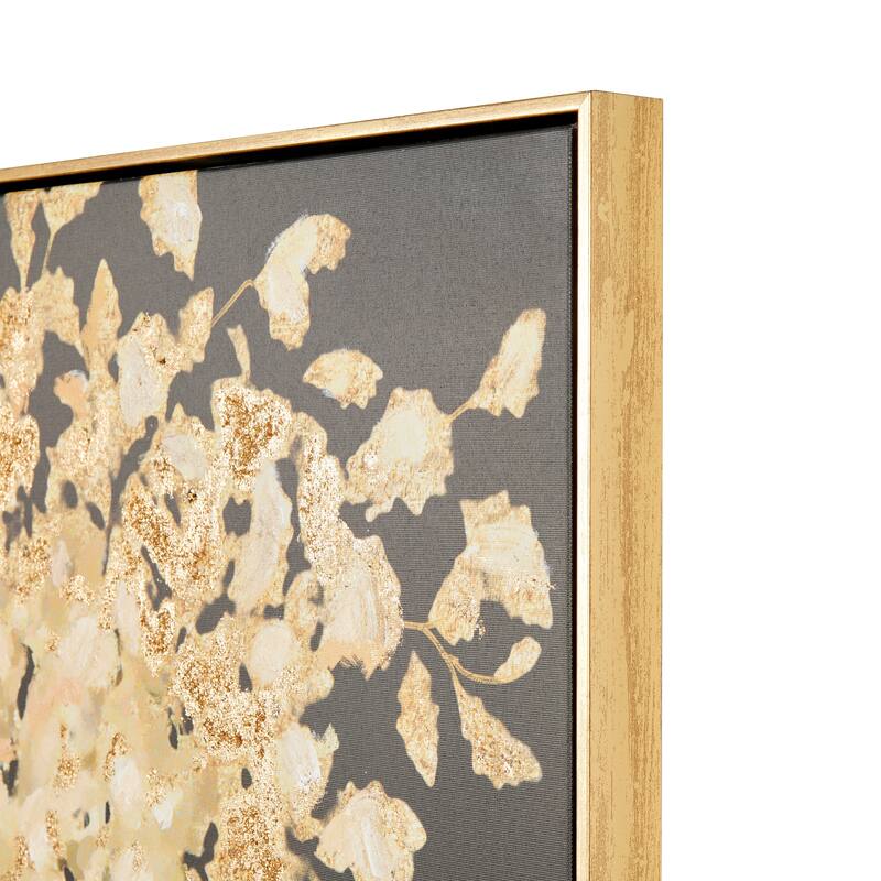 Black Polystone Tree Framed Wall Art with Gold Foil Accents