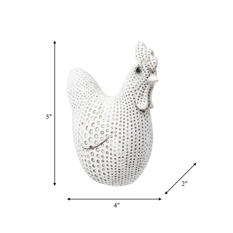 Sagebrook Home Decorative Ceramic Chicken Figurine with Textured Detailing - 4" x 2" x 5"