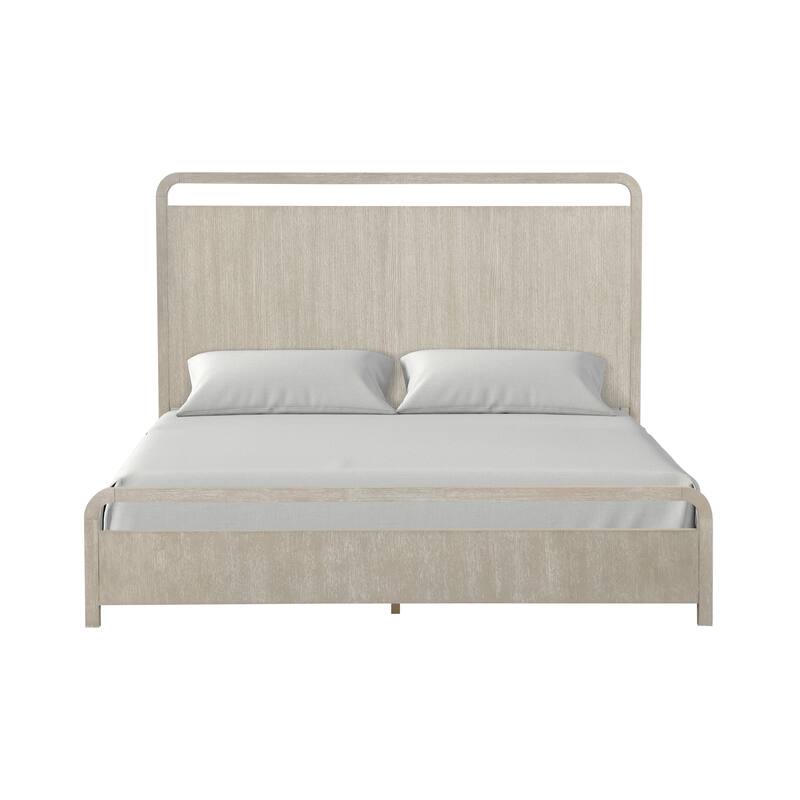 Roundhill Furniture Tavari Wood Panel Bed, Light Gray Finish