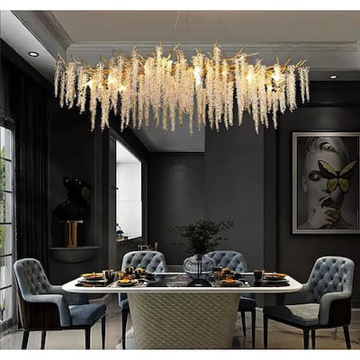 Gold Luxury Tree Brunch Chandelier Linear Crystal