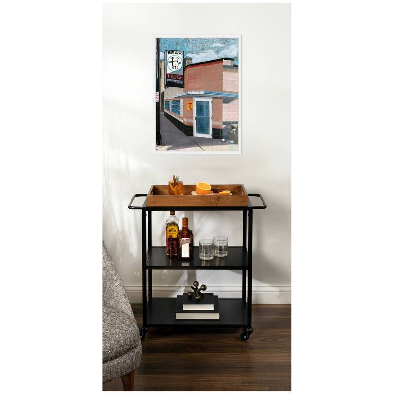 Kate and Laurel Bear Hug by Krista V. Allenstein Framed Canvas Wall Art Print