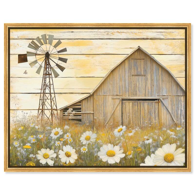 Old Windmill Canvas by Art Remedy - Gold - 24" x 20"