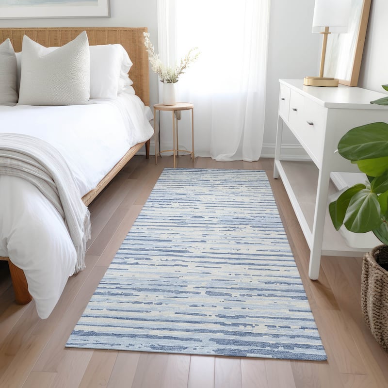 Machine Washable Indoor/ Outdoor Ombre Chantille Abstract Rug