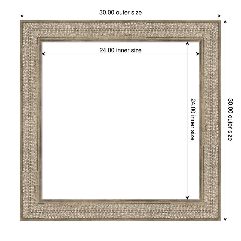 Amanti Art Trellis Gold Framed Dry Erase Magnetic Board - 30 x 30 in - Trellis Silver
