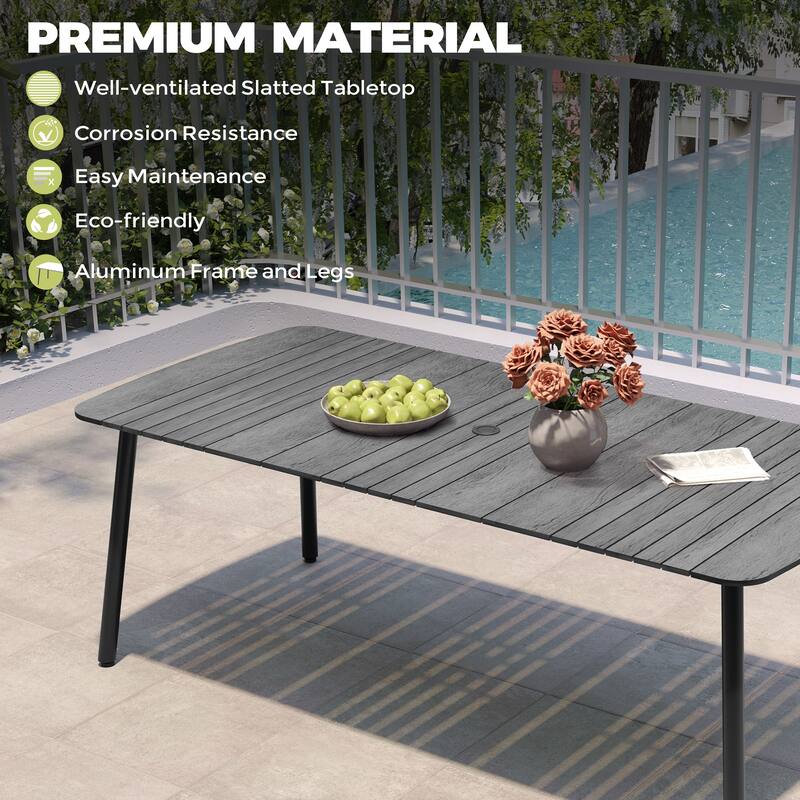 VredHom Outdoor Rectangular Aluminum Dining Table