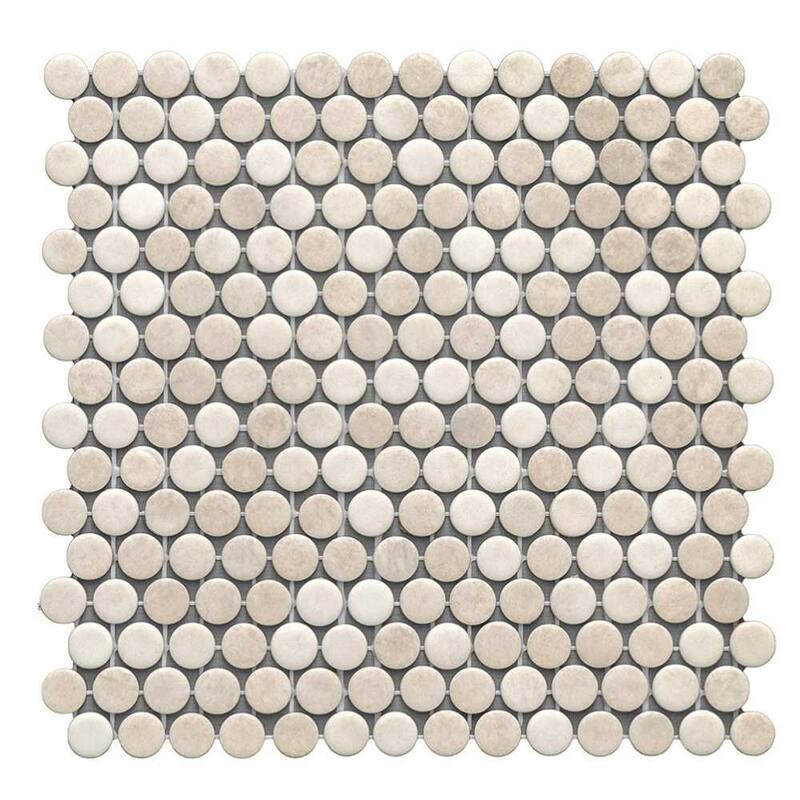 The Tile Life Eterna Penny 12x12 Round Glass Mosaic Floor, Wall & Backsplash Tile