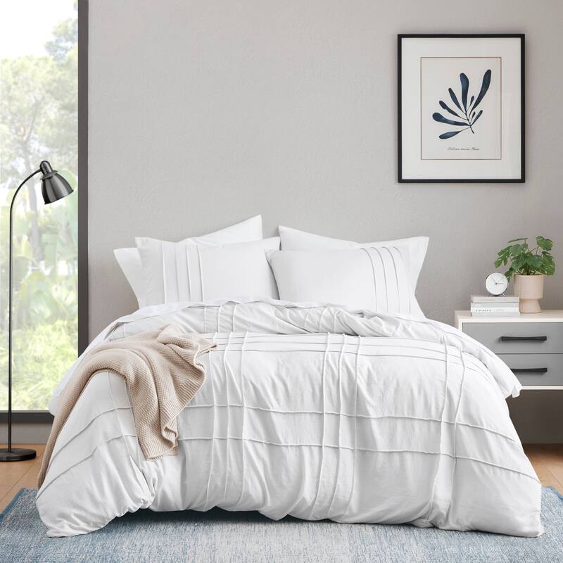 Chelsea Square Evans Pinch Pleated Soft Washed Boho Duvet Cover Set