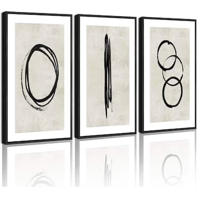 Black Abstract Wall Art Minimalist Lines
