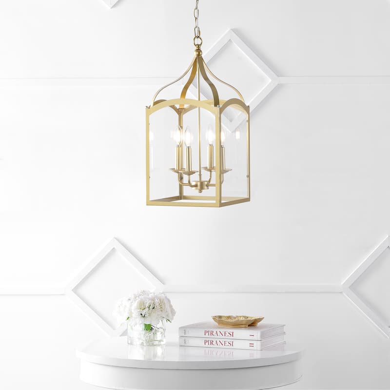 Ruth 11" 4-light Lantern Metal/Glass LED Pendant by JONATHAN Y