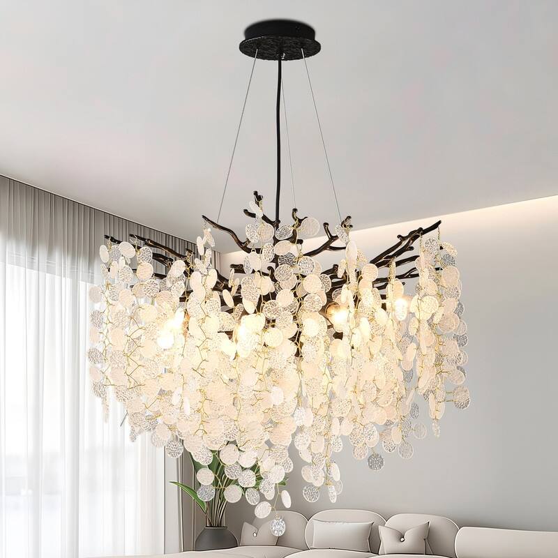 Modern Crystal Chandelier, Tree Branch Chandeliers Adjustable Height