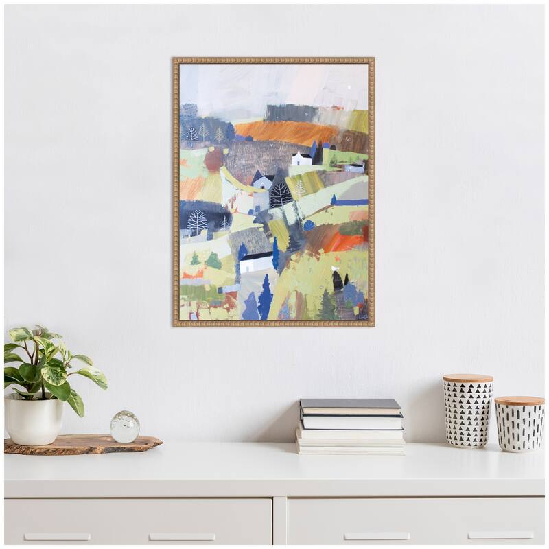 Kate and Laurel Sylvie Worlds View Framed Canvas by Giuliana Lazzerini