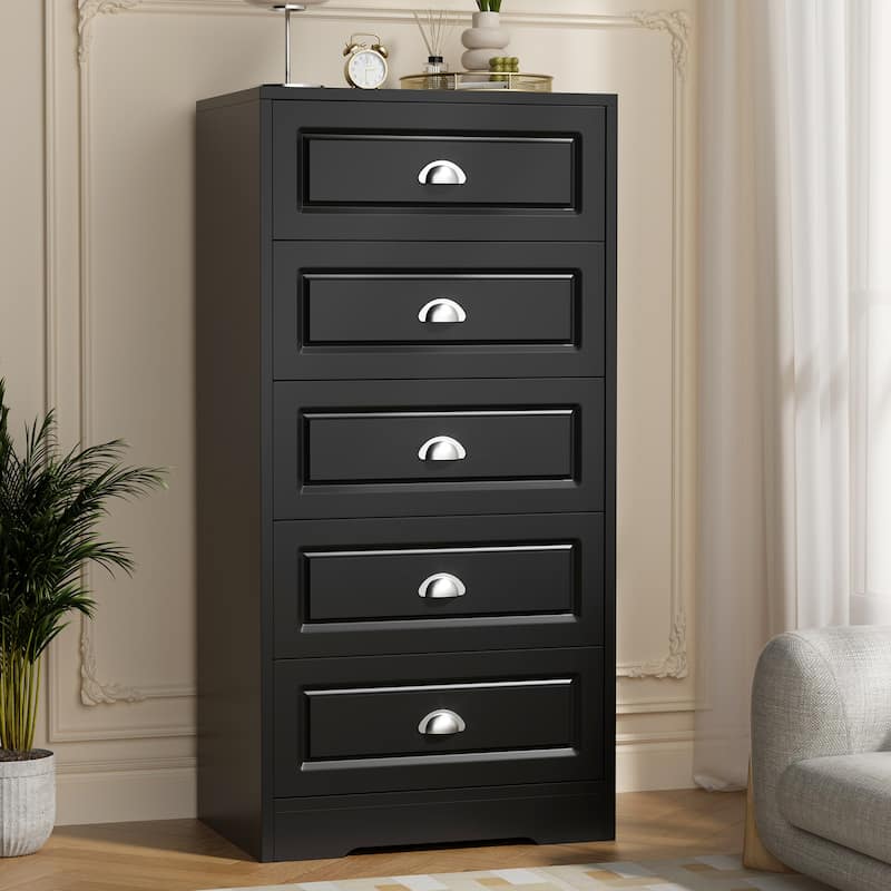 5-Drawer Bedroom Dresser, Wood Chest of Drawers