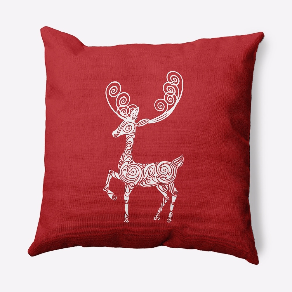 Fancy Christmas Reindeer Decorative Throw Pillow