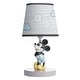 preview thumbnail 1 of 3, Lambs & Ivy Disney Baby Moonlight Mickey Mouse Lamp with Shade & Bulb - Gray