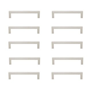 GlideRite Hardware 4361 128 SN 50 5 inch CC Modern Solid Steel Euro Cabinet Bar