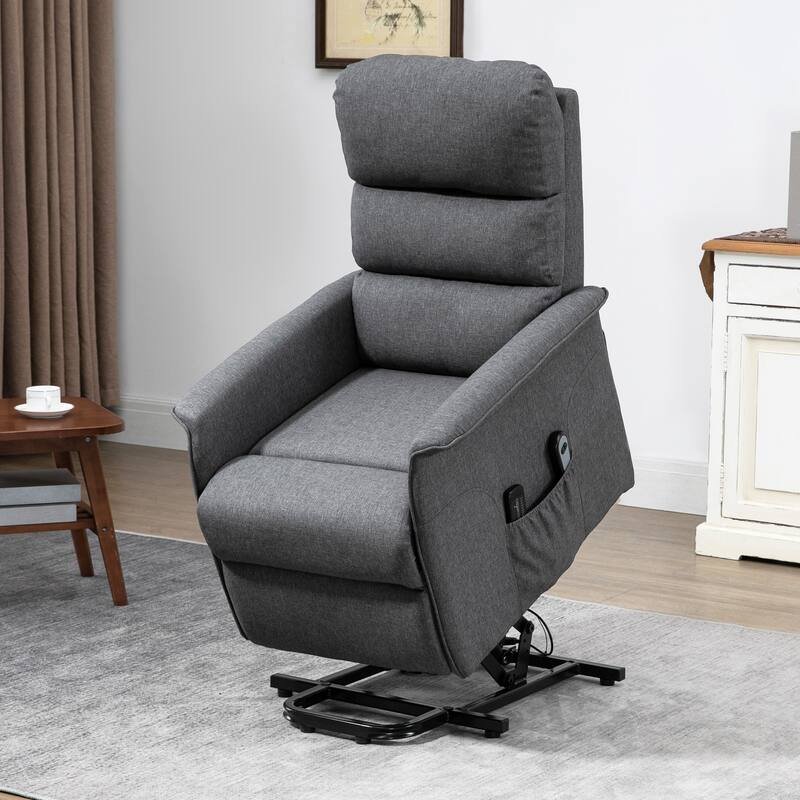 Power Lift Recliner Chair with Vibration Massage, Remote, Side Pockets, Adjustable Recline and Footrest