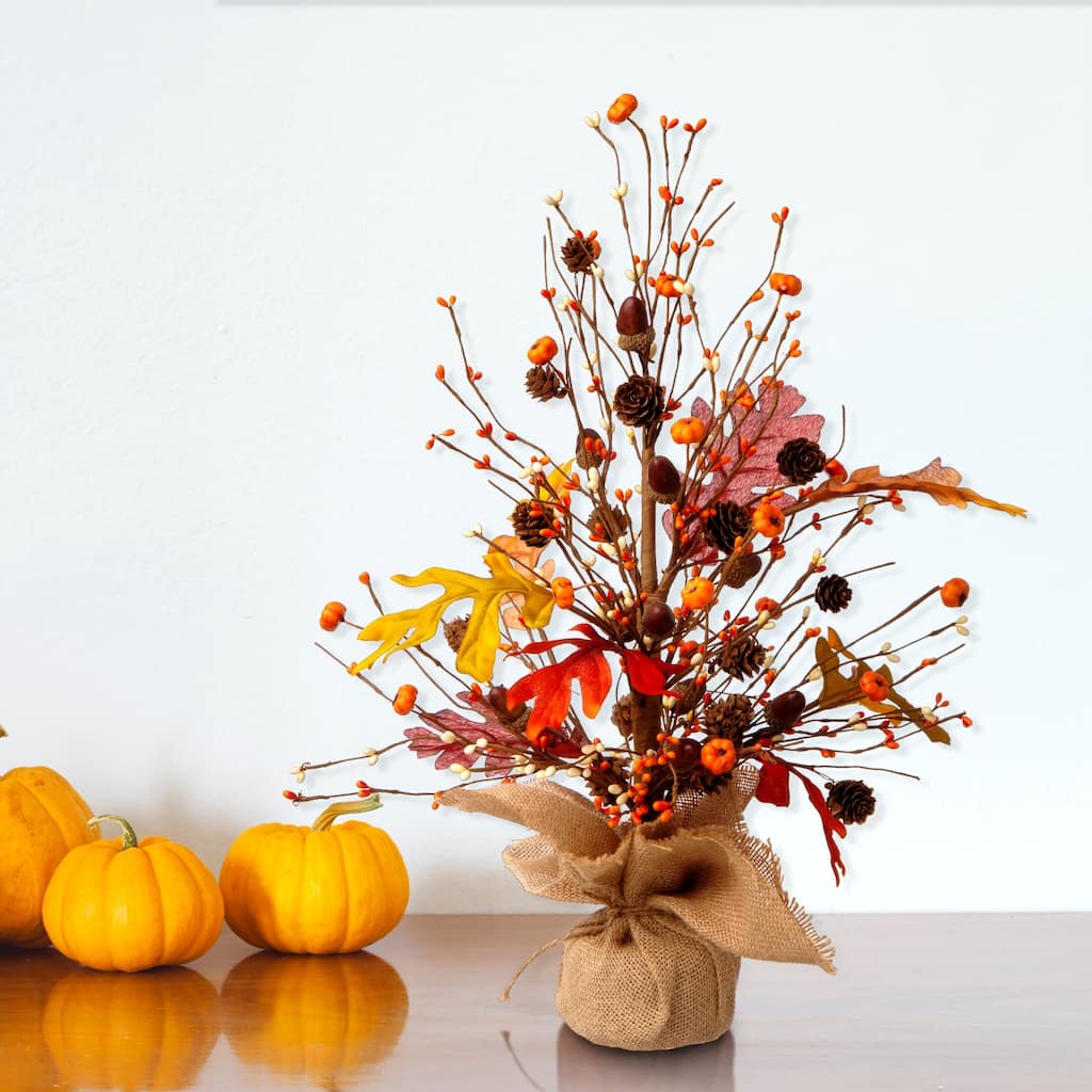 Glitzhome Pinecone Berry Table Tree Fall Harvest Xmas Centerpieces