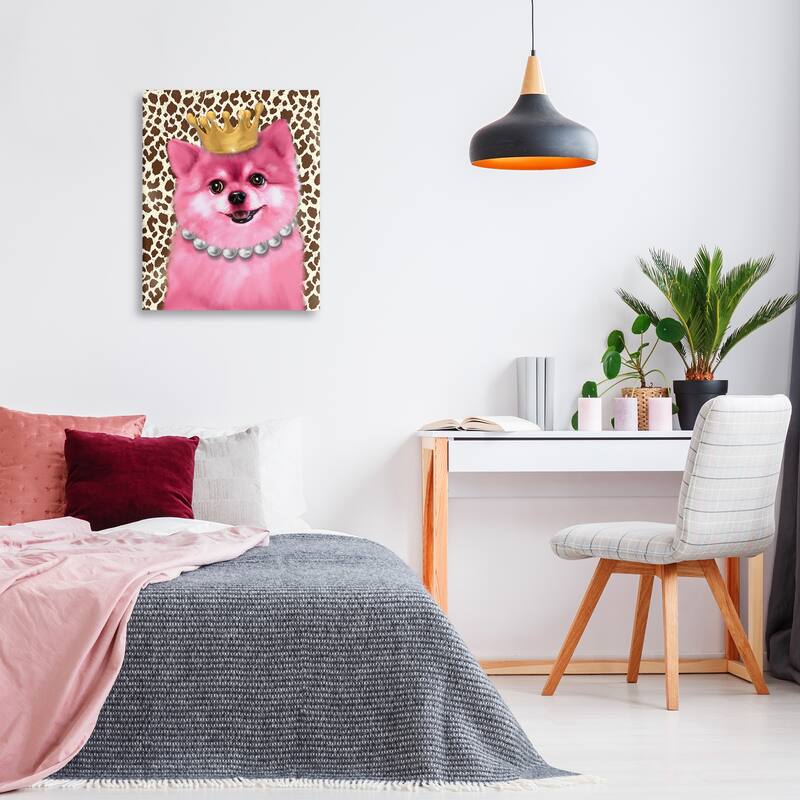 Stupell Pink Royal Pomeranian Canvas Wall Art Design By Matthew Piotrowicz