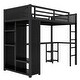 preview thumbnail 4 of 4, Twin XL Size Metal Loft Bed with Built-in Wardrobe, Desk and Storage Shelves