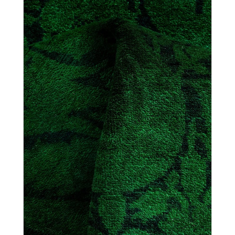 Contemporary Overdyed Wool Hand Knotted Runner - 2' 8" x 7' 9"