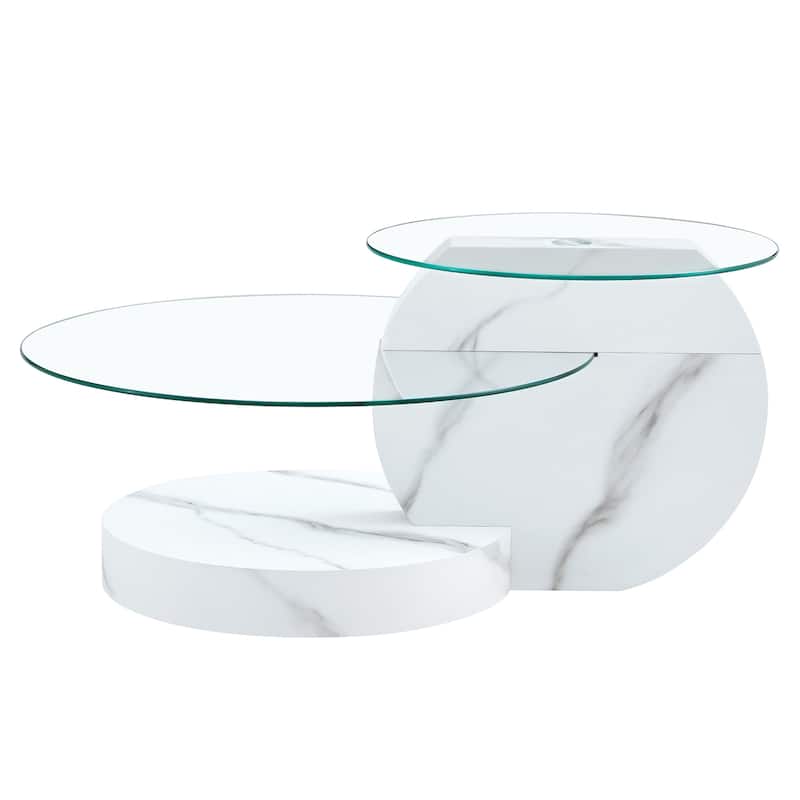 Modern and Practical Double-layer Round Coffee Table Sofa Side Table