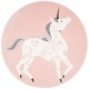 preview thumbnail 17 of 68, SAFAVIEH, Carousel Kids Mareke Unicorn Rug 4' Round - Pink/Ivory
