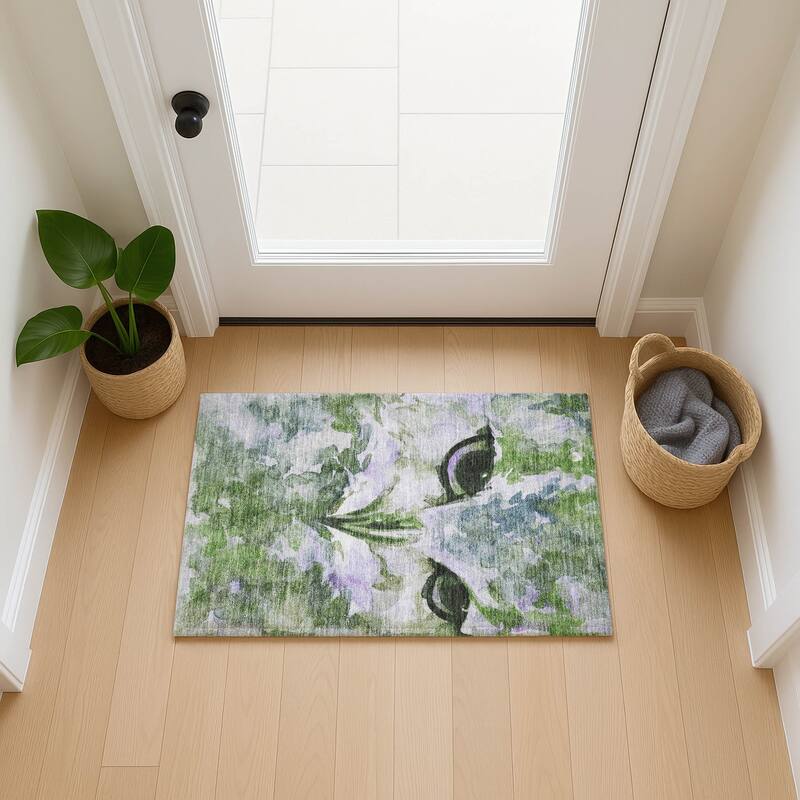 Machine Washable Indoor/ Outdoor Modern Owl Chantille Rug