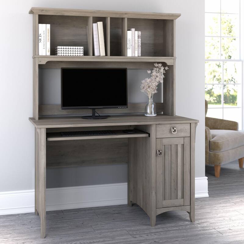 Bush Furniture Salinas Small Computer Desk with Storage Hutch