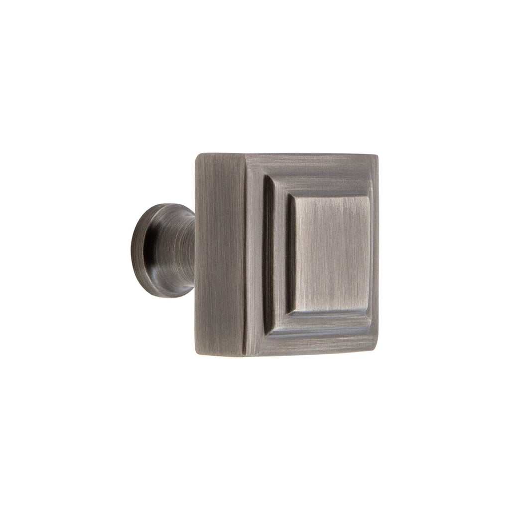 Grandeur CARR-BRASS-KNOB Carre 1-1/4” Solid Metal Square Cabinet Knob