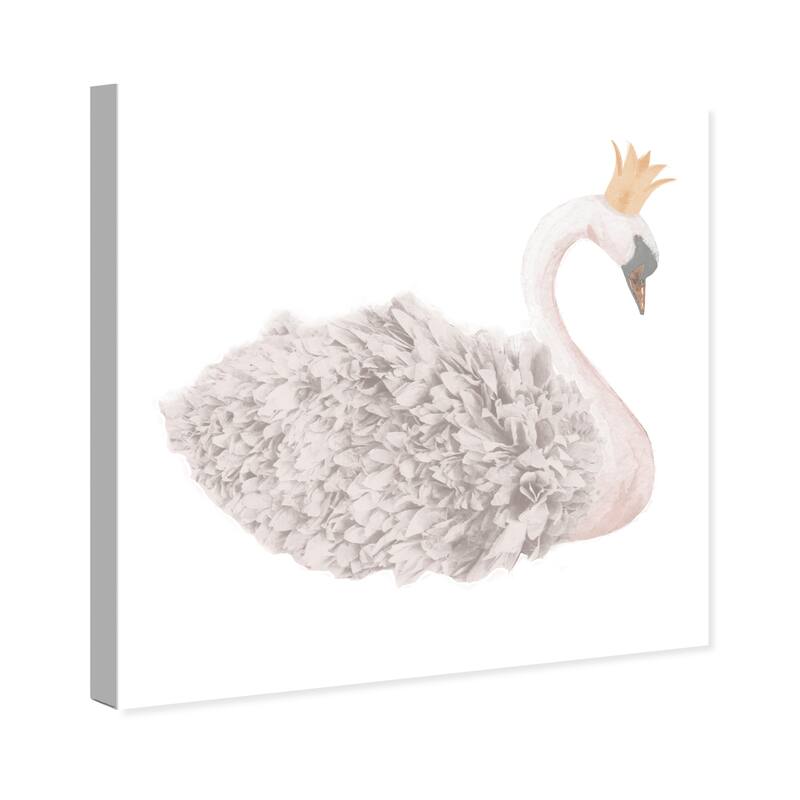 Wynwood Studio Canvas Animals Ballet Bird with Crown White and Light Yellow Traditional Wall Art Canvas Print