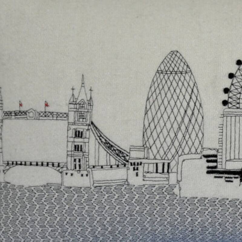 HomeRoots 25" White London Daylight Skyline Lumbar Decorative Pillow