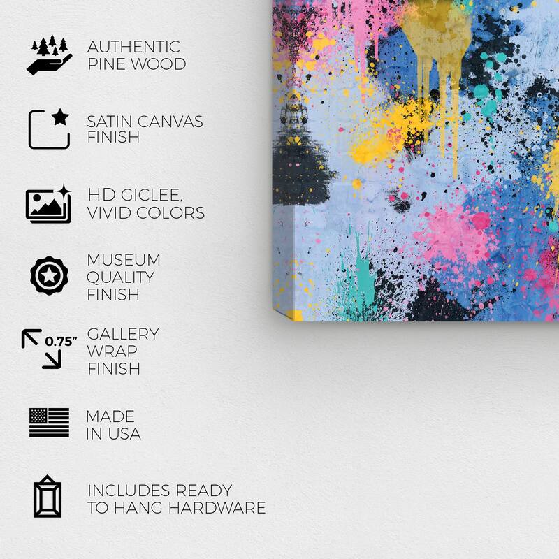 Wynwood Studio Canvas Abstract Graffiti Wall Pink and Lavender Modern & Contemporary Wall Art Canvas Print