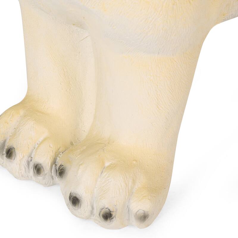 Roomfitters 31.5-Inch Yellow Labrador Outdoor Bench, Hand-Crafted Lightweight Concrete Garden Seat, Light Brown