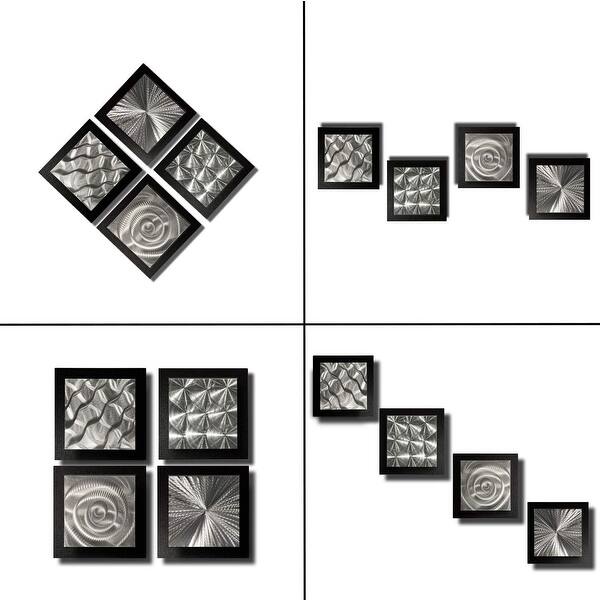 Shop Statements2000 Abstract Metal Wall Art Accent Sculpture Modern Decor By Jon Allen Set Of 4 4 Squares Overstock 19561540