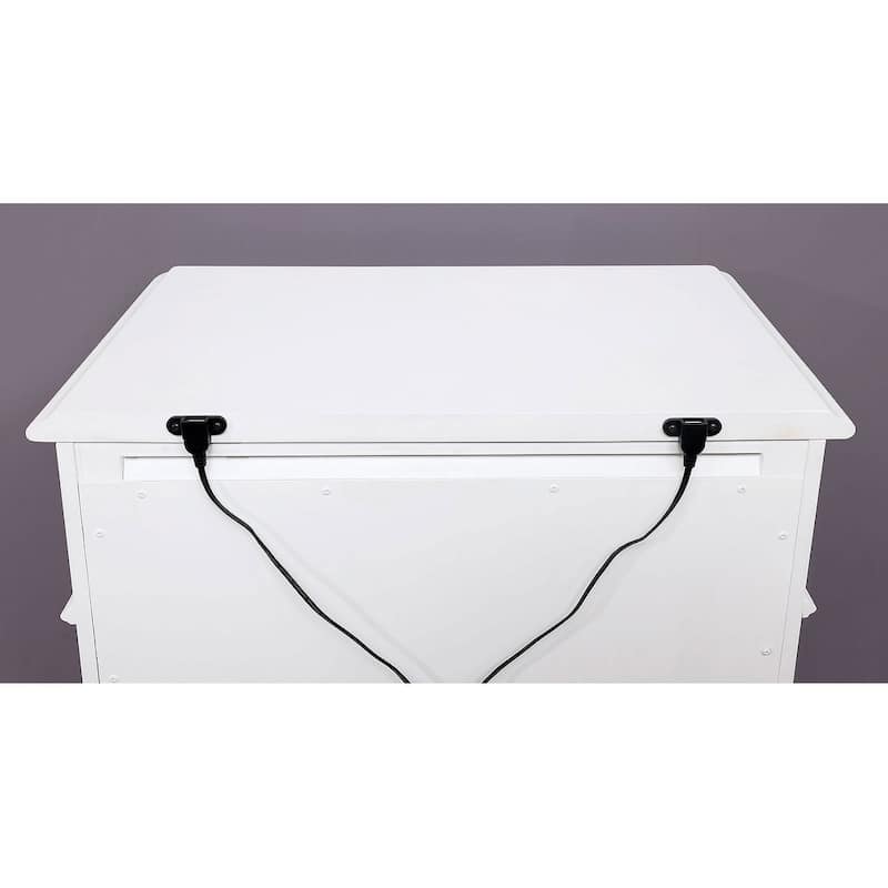 Wooden Dresser Nightstand with 3 Drawers in White Finish