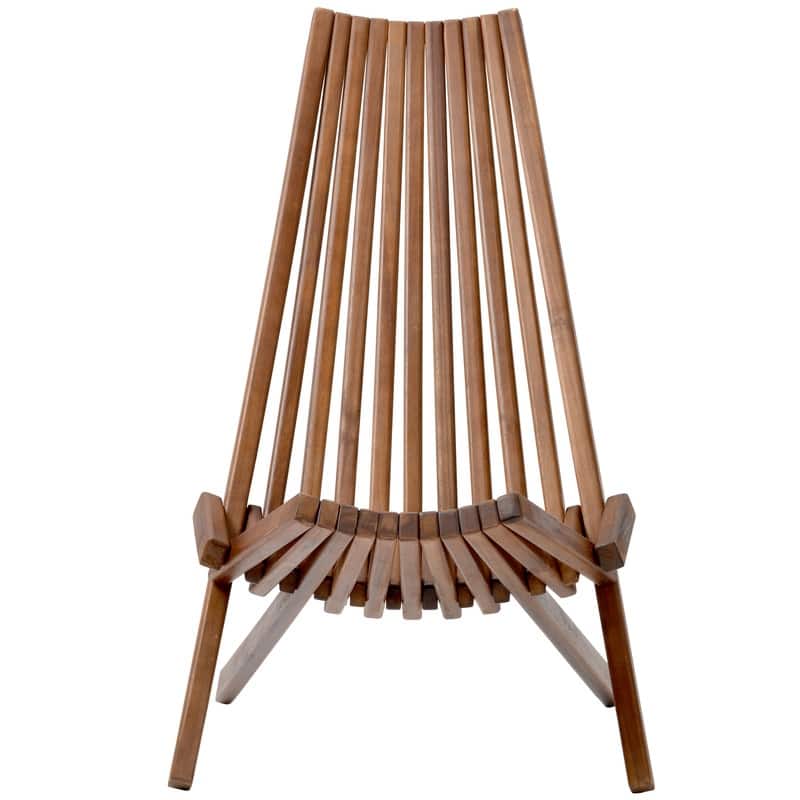 No Assembly Folding Acacia Wood Chair - Stylish Indoor Outdoor Relaxing Chair