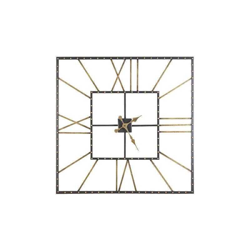 Thames Contemporary Black/Gold Wall Clock - 40" W x 1.5" D x 40" H